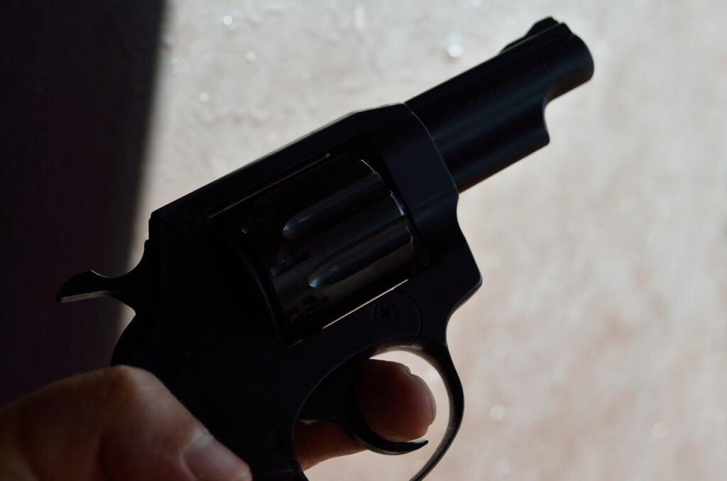 person holding gun